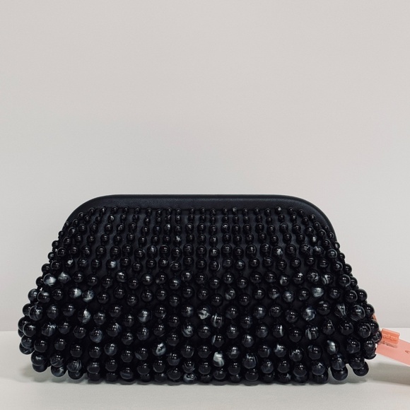 Cult Gaia Nia black beaded Leather clutch - Picture 11 of 14